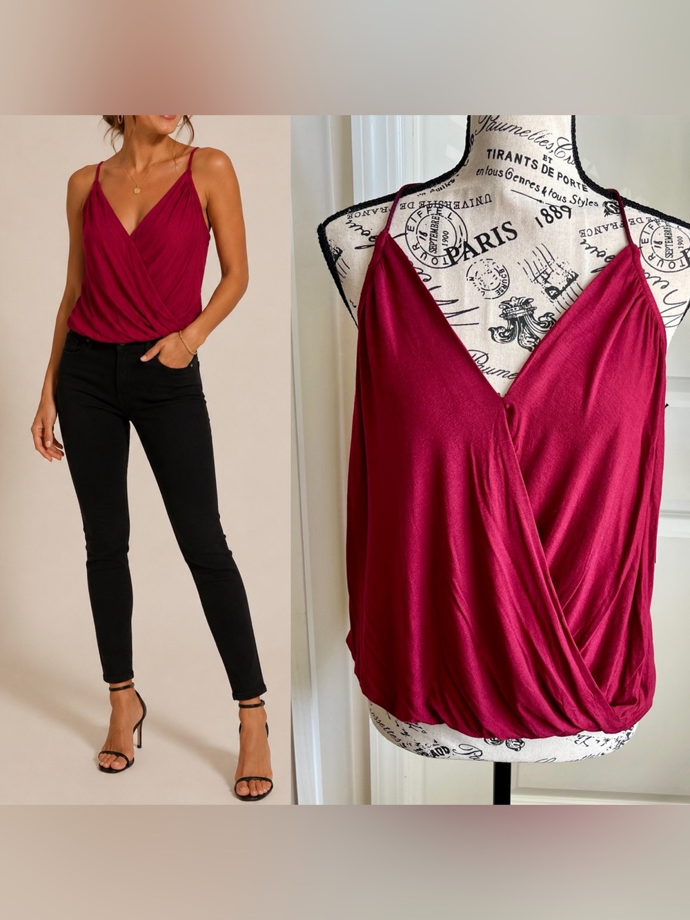 Bailey 44 Trelli Cross Front Knit Top Red Sz S